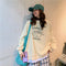 IMG 180 of Hong Kong cecSweatshirt Women Korean insLoose Lazy False Two-Piece bf Thin Tops Outerwear