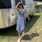 Img 4 - Summer French Europe Floral Splitted Slim Look Elegant Gentle Orange Dress Women Chiffon Dress