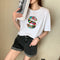 Img 7 - Summer Short Sleeve T-Shirt Women Cotton Printed Loose Round-Neck Half Sleeved insUnder Tops