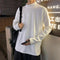 Solid Colored Long Sleeved T-Shirt Sweatshirt Trendy Loose All-Matching Half-Height Collar Matching T-Shirt