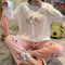 Pajamas Women Korean Cartoon Loose Thin Young Sweet Look Loungewear Outdoor Sleepwear