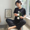 Pajamas Women Summer Silk Short Sleeve Student isn Korean Thin Loose Plus Size Home Outdoor Sleepwear