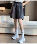 IMG 121 of Suits Mid-Length Shorts Women Summer Loose Plus Size Outdoor High Waist Straight Hong Kong Casual Pants Shorts