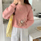 IMG 127 of Korean Student Short Loose All-Matching Long Sleeved Sweatshirt Women Alphabets Trendy Tops Outerwear