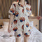 Img 3 - Pajamas Women Summer Short Sleeve Ice Silk Korean Cardigan Adorable Thin Sets Replica Loungewear Pants