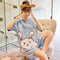 Pajamas Women Summer Cotton Short Sleeve Shorts Thin Cartoon Loungewear INS Popular Inspired Plus Size Outdoor Sets Sleepwear