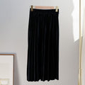 Img 6 - Gold Skirt Women Pleated A-Line High Waist Mid-Length Slim Look Elegant Flare Skirt