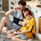 Img 3 - Couple Pajamas Summer Short Sleeve Cartoon Women Korean Loungewear Men Sets Fresh Looking