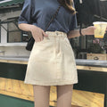 Img 8 - Summer Korean Trendy Vintage High Waist Black Denim Short Women All-Matching Slim Look Hip Flattering A-Line Skirt