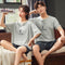 Summer Couple Pajamas Cotton Short Sleeve Shorts Men Cartoon Women Loungewear Sets Sleepwear