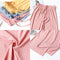 Img 4 - Summer Ice Silk Wide Leg Pants Women High Waist Slim Look All-Matching Candy Colors Casual