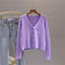 IMG 113 of All-Matching Short Matching Loose Popular Long Sleeved V-Neck Sweater Cardigan Tops Women Outerwear