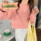 IMG 125 of Korean Student Short Loose All-Matching Long Sleeved Sweatshirt Women Alphabets Trendy Tops Outerwear
