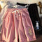 Img 1 - Summer Embroidery Bermuda Shorts Wide Leg Pants Women Korean Loose Student Straight