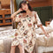 Pyjamas Women Summer Cotton Short Sleeve Mid Length Adorable Korean Princess Dress Plus Size Loungewear Sleepwear