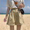 IMG 106 of Casual Shorts Women Summer Skorts Korean High Waist Wide Leg Pants Loose Student Cargo Mid-Length Shorts