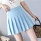 Img 10 - College Pleated Short Skirt High Waist A-Line Solid Colored Mid-Length Skirt