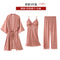 Pajamas Women Sexy Five-Piece Silk Padded Strap Pyjamas Loungewear Sleepwear