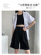 Img 8 - Suits Shorts Women Summer Thin Casual High Waist Loose Slim Look Wide Leg Pants Plus Size