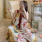 Summer Strap Pyjamas Women Korean Sweet Look Princess Pajamas Loose Plus Size  Loungewear Sleepwear