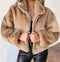 Popular Europe Women Wool Zipper Cardigan Warm Outerwear