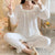 insPopular Streaming Solid Colored Pajamas Women Princess Long Sleeved Outdoor Loungewear Sleepwear