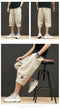IMG 111 of Cropped Pants Men Summer Solid Colored Plus Size Loose Shorts Japanese Casual Shorts