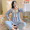 insPopular Streaming Solid Colored Pajamas Women Princess Long Sleeved Outdoor Loungewear Sleepwear