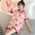 Img 3 - Ice Silk Pajamas Women Summer Adorable Sweet Look Teenage Girl Pink V-Neck Replica Student Loungewear Sets