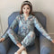 ins Lapel Pajamas Women Cardigan Sleeve Length Pants Korean Loungewear Two-Piece Sets Sleepwear