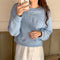 IMG 119 of Korean Student Short Loose All-Matching Long Sleeved Sweatshirt Women Alphabets Trendy Tops Outerwear