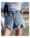 IMG 119 of All-Matching Blue Denim Shorts Women Summer Korean Tall Look Slim Look Loose Pants A-Line Student Hot Trendy Shorts