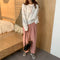 IMG 118 of Korean Long Sleeved Sweatshirt Women Student Round-Neck Thin Loose BF Tops Outerwear