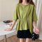 Img 7 - Trendy Doll Blouse Plus Size Short Sleeve T-Shirt Women Summer Loose Niche Slim Look Tops Undershirt