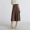 Img 2 - Gold Skirt Women Pleated A-Line High Waist Mid-Length Slim Look Elegant Flare Skirt