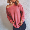 Popular Tube Bare Shoulder Loose Sweater Women Solid Colored INS Tops Outerwear