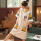 Pyjamas Women Short Sleeve Summer Cotton One-Piece Pajamas Korean Loose Plus Size Adorable Cartoon Loungewear Sleepwear