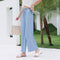 Img 2 - Summer Ice Silk Wide Leg Pants Women High Waist Slim Look All-Matching Candy Colors Casual