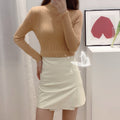 IMG 125 of Sweater Women Half-Height Collar Silver Knitted Undershirt Elegant Lazy Pullover Outerwear