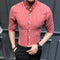 Img 4 - Striped Shirt Men Three-Quarter Length Sleeves Short Sleeve Korean Handsome Trendy Slim Look Summer Casual Men Shirt