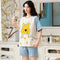 Pajamas Short Sleeve Women Cartoon Knitted Cotton Loungewear Sleepwear