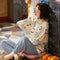 Pajamas Women Cotton Long Sleeved Korean Two-Piece Sets Loose Plus Size Outdoor Loungewear Sleepwear