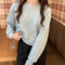 IMG 147 of Korean Student Short Loose All-Matching Long Sleeved Sweatshirt Women Alphabets Trendy Tops Outerwear