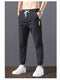 IMG 109 of Summer Silk Ankle-Length Pants Elastic Waist Sport Slim Look All-Matching Harem Pants