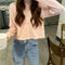 IMG 105 of chicShort Sweater Thin Solid Colored Bare Belly Tops Women Trendy Cardigan Outerwear