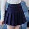 Img 11 - College Pleated Short Skirt High Waist A-Line Solid Colored Mid-Length Skirt