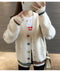 IMG 106 of Student Korean Pocket Sweater Women Loose V-Neck Long Sleeved Matching Knitted Cardigan Outerwear