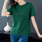 IMG 105 of Korean Short Sleeve T-Shirt Women Summer Loose Plus Size Slim Look Mom Embroidery Tops T-Shirt