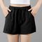 Img 6 - Striped Cotton Shorts Short Wide Leg Women Pants Summer Loose Pocket Elastic Waist