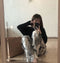 IMG 111 of Ink Wide Leg Pants Women Summer Popular Thin Loose Slim Look Chiffon Straight Personality Casual Floor Length Pants